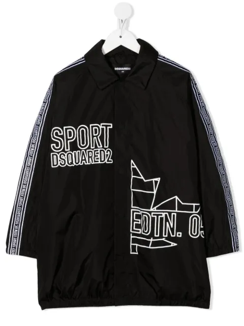 DSQUARED2 KIDS chamarra bomber con franjas del logo
