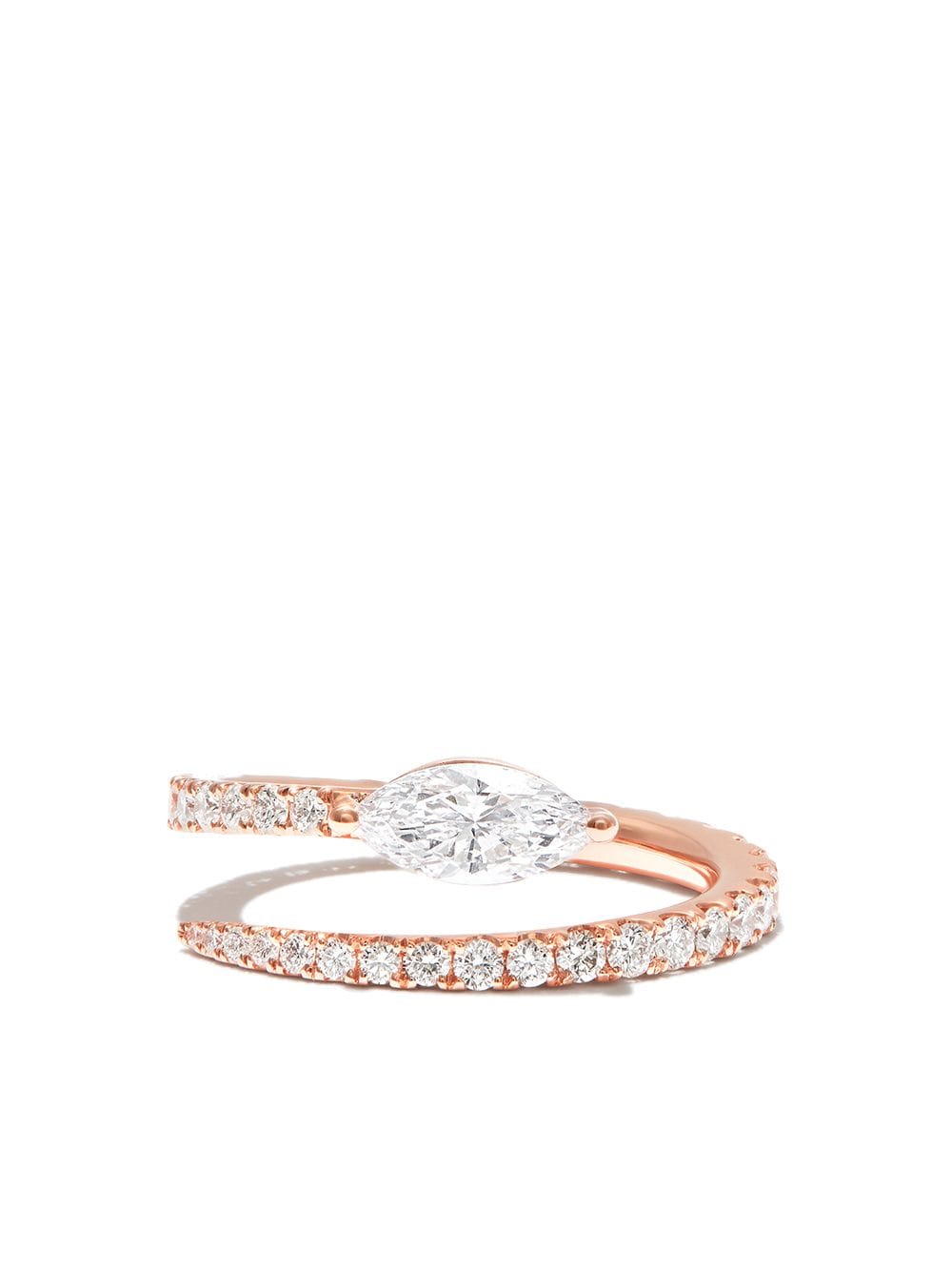 Shop Anita Ko 18kt Rose Gold Two Row Coil Diamond Ring In Pink