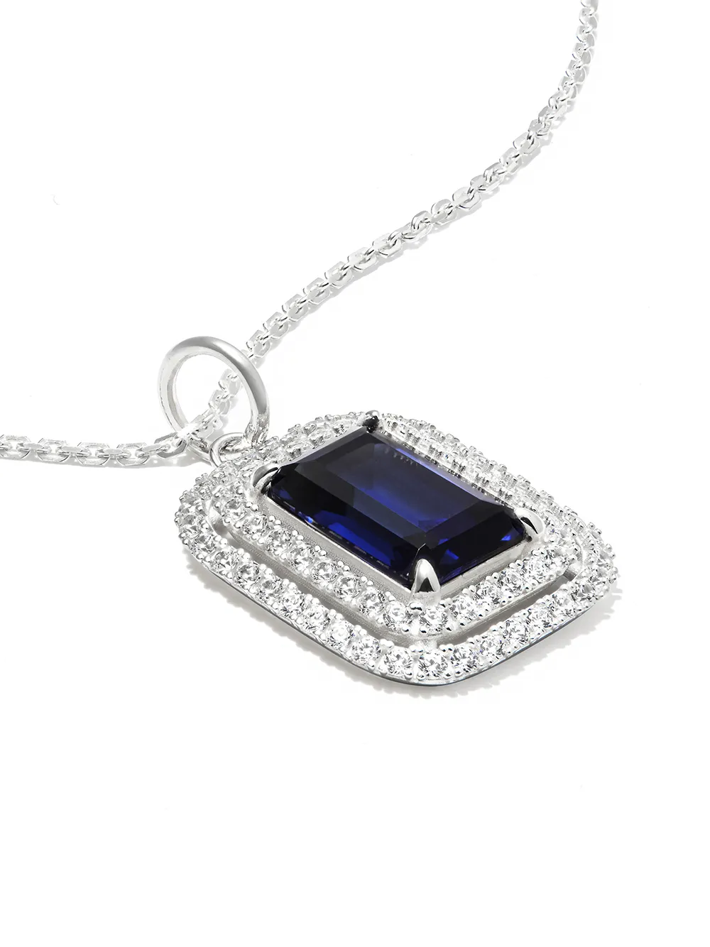 Sterling Silver Topaz And Crystal Necklace