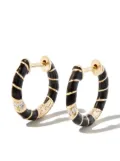 Yvonne Léon 9kt yellow gold enamel diamond hoop earrings