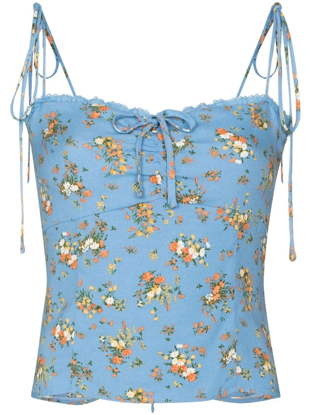 

Reformation top sin mangas Larry - Azul