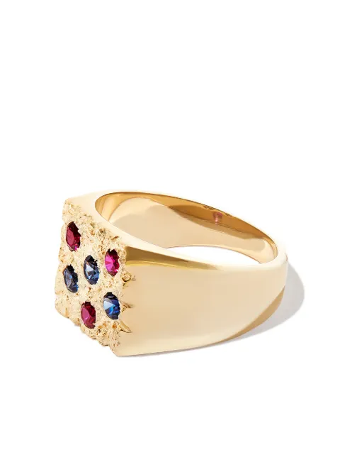 Bleue Burnham 9kt Mini Rose Garden Gelbgold-Siegelring