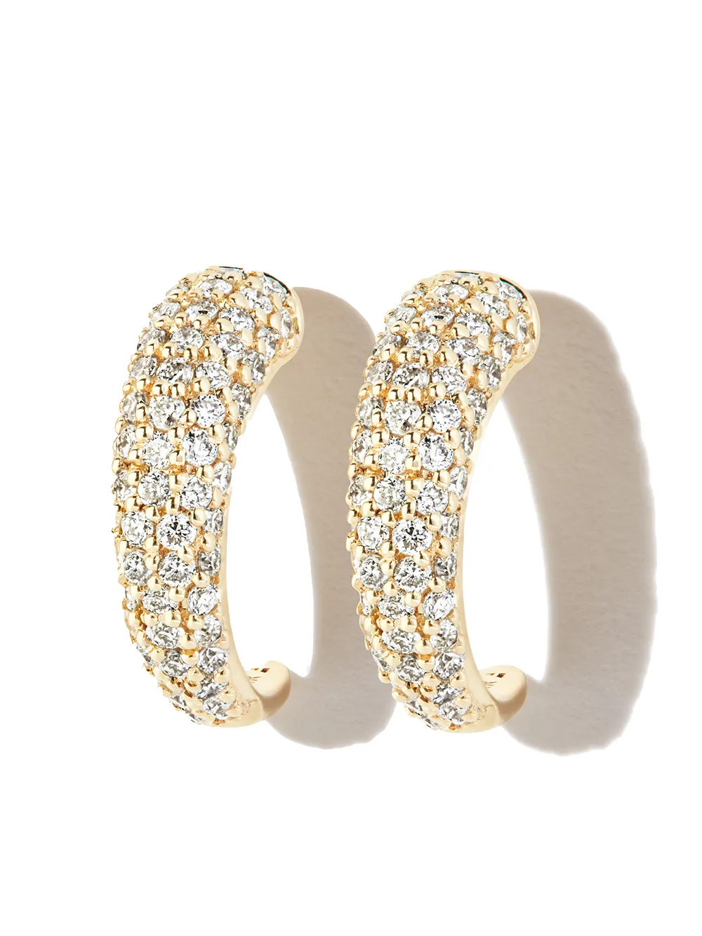 

Adina Reyter arracadas huggie en oro amarillo de 14kt con diamantes - Dorado