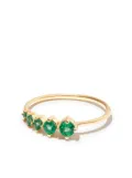 Adina Reyter 14kt yellow gold graduated emerald ring