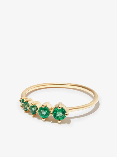 Adina Reyter 14CT YG EMERALD GRADUATED STACKING RING
