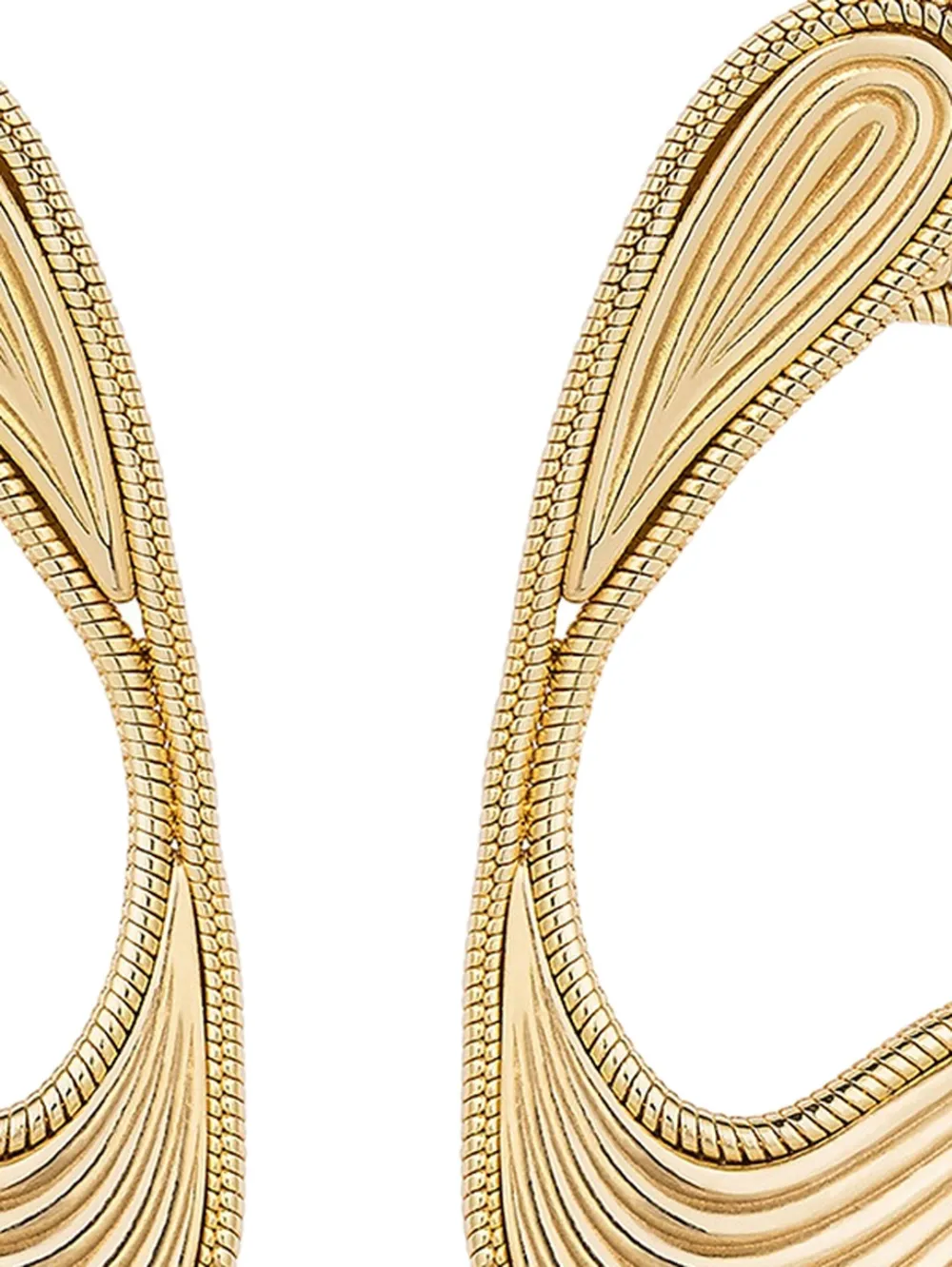 Fernando Jorge 18K yellow gold Stream Lines loop earrings | Image 2