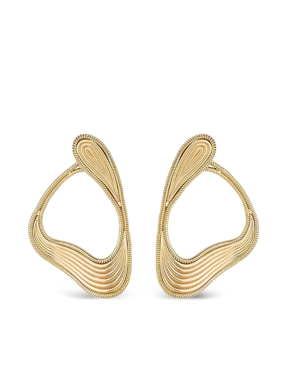 Fernando Jorge 18K yellow gold Stream Lines loop earrings | Gold | Image 1