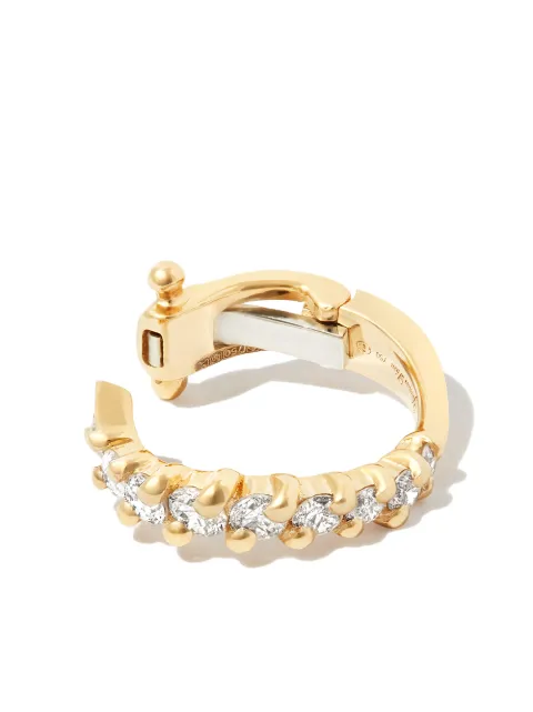 Yvonne Léon 18kt yellow gold diamond hoop earrings