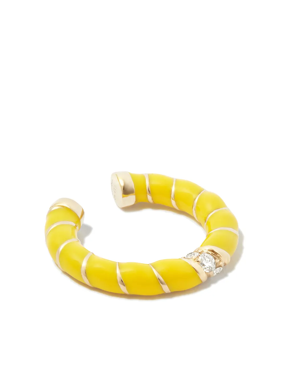 

Yvonne Léon arete ear-cuff en oro amarillo de 9kt con esmalte - Dorado