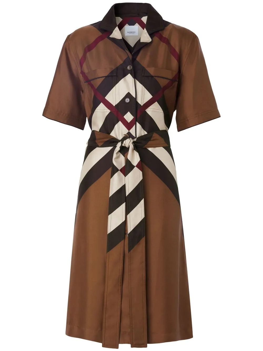 

Burberry graphic-print short-sleeve shirtdress - Brown