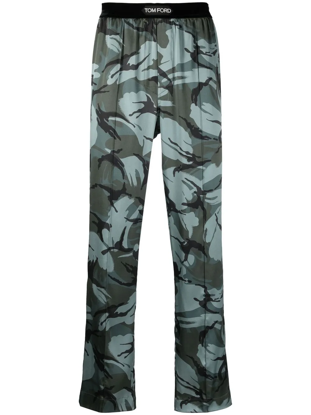 

TOM FORD logo-waistband stretch-silk pajama bottoms - Green