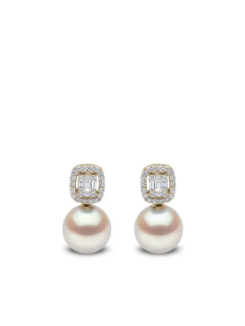 Boucles d'oreilles Starlight en 18ct pavées de diamants à perles des mers du sud - Yoko London - Modalova