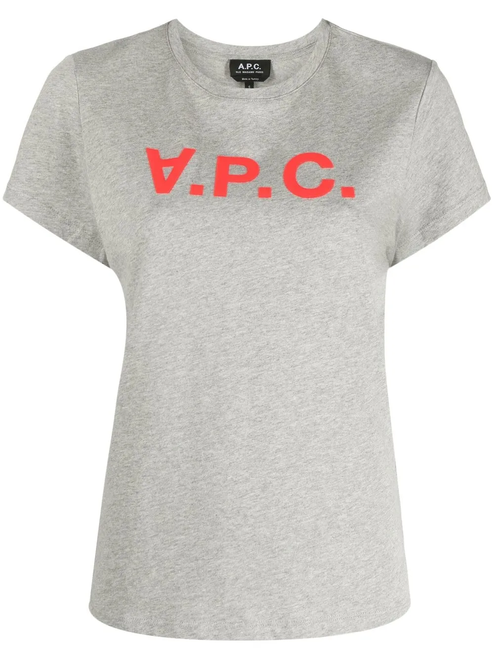 

A.P.C. playera con logo afelpado - Gris