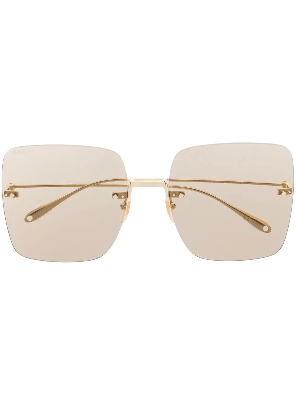 

Gucci Eyewear square-frame rimless lens sunglasses - Gold