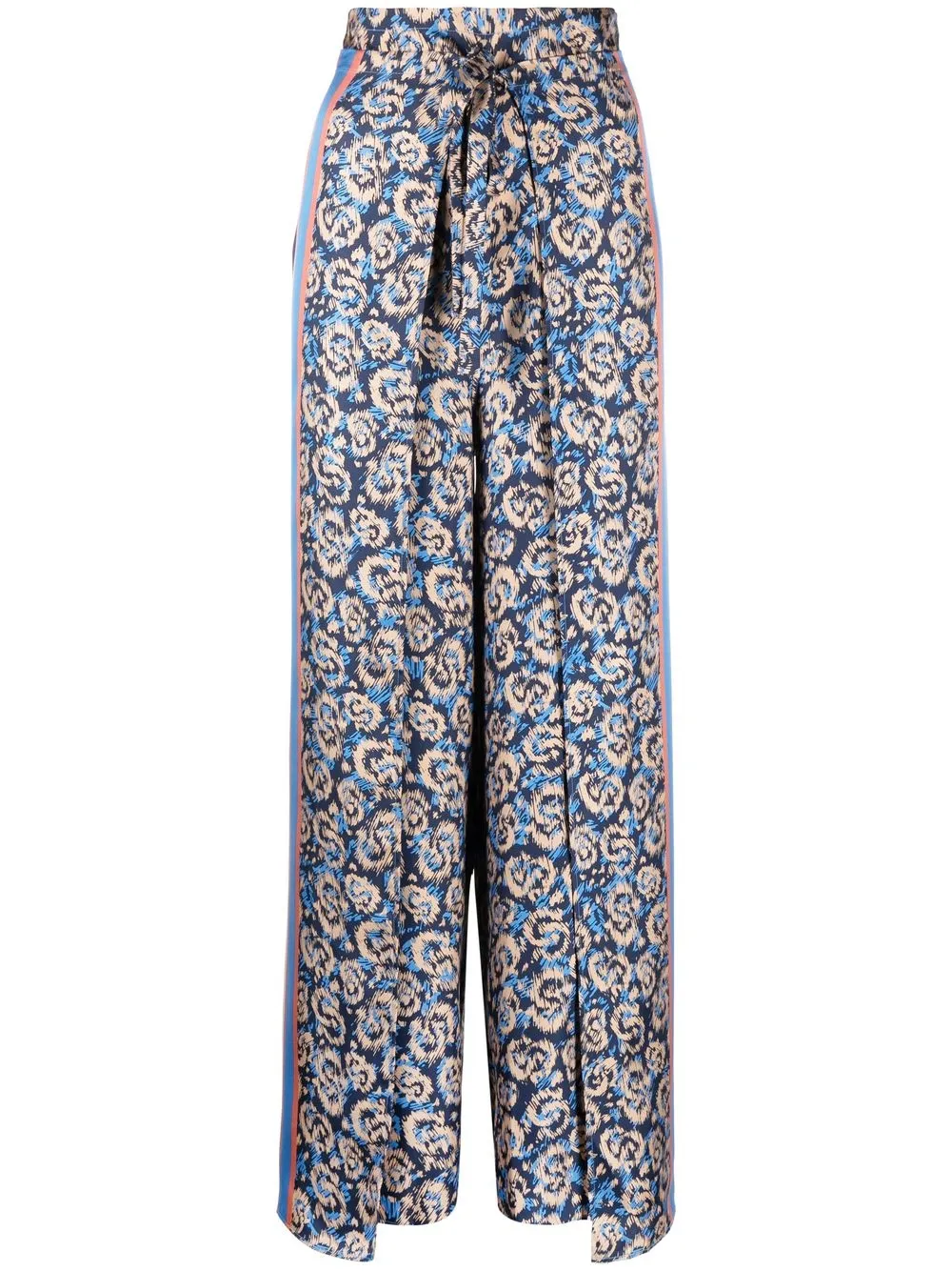 

Salvatore Ferragamo pantalones palazzo de seda - Azul