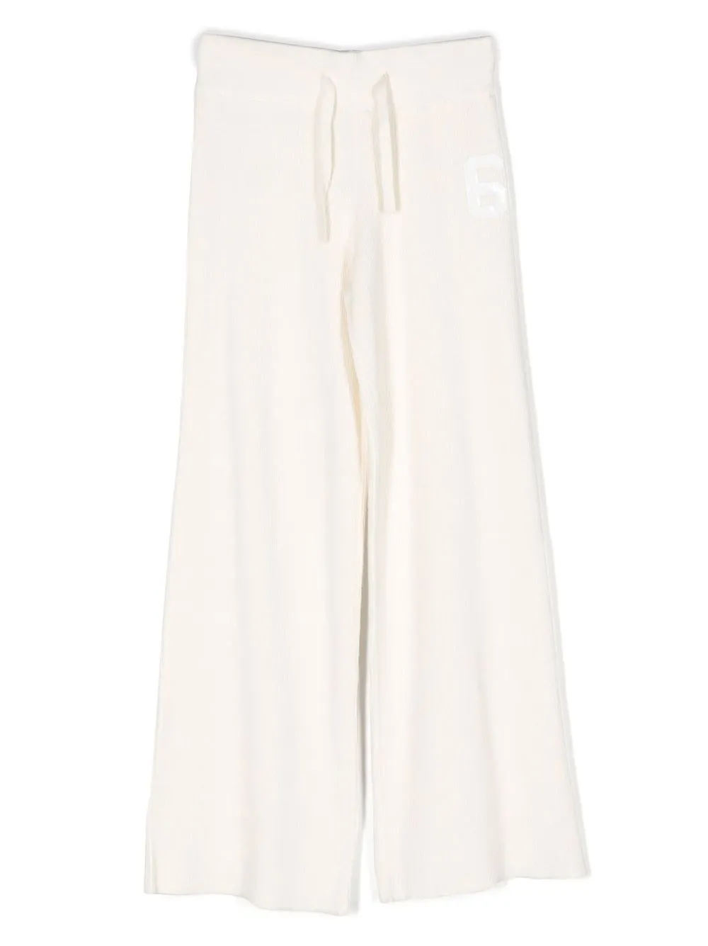 

MM6 Maison Margiela Kids ribbed wide-leg trousers - White