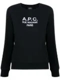 A.P.C. Tina logo-embroidered cotton sweatshirt - Black