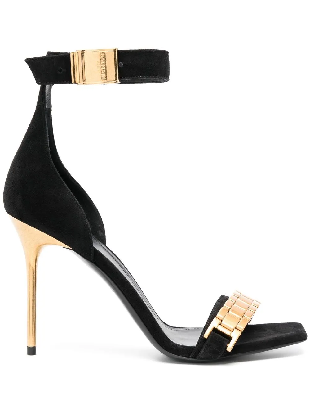 

Balmain sandalias con detalle de cadena - Negro