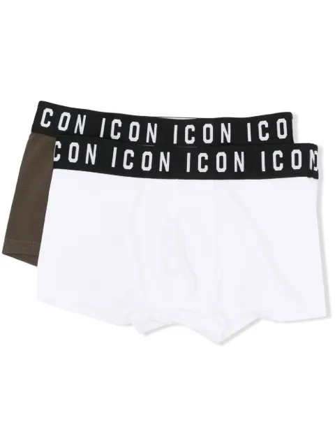 DSQUARED2 KIDS pack de dos bóxeres con logo en la pretina