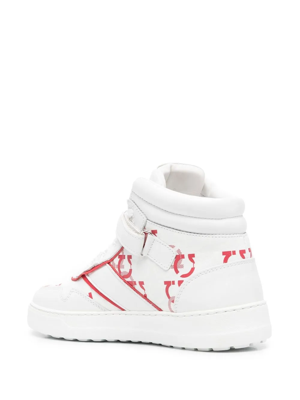  Ferragamo Noè High-top Leather Sneakers - White 