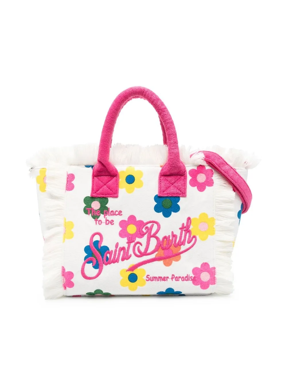 Mc2 Saint Barth Colette Daisy-print Tote Bag In 白色