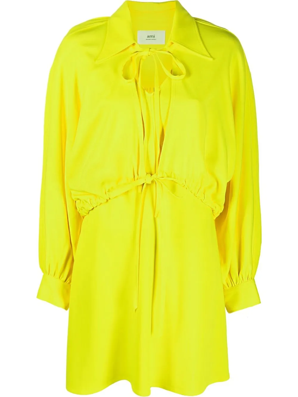 

AMI Paris vestido midi con moño - Amarillo