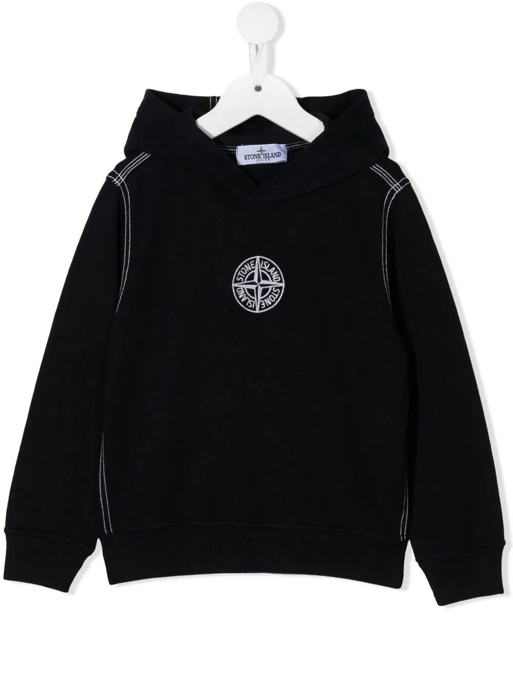 

Stone Island Junior hoodie con logo bordado - Azul