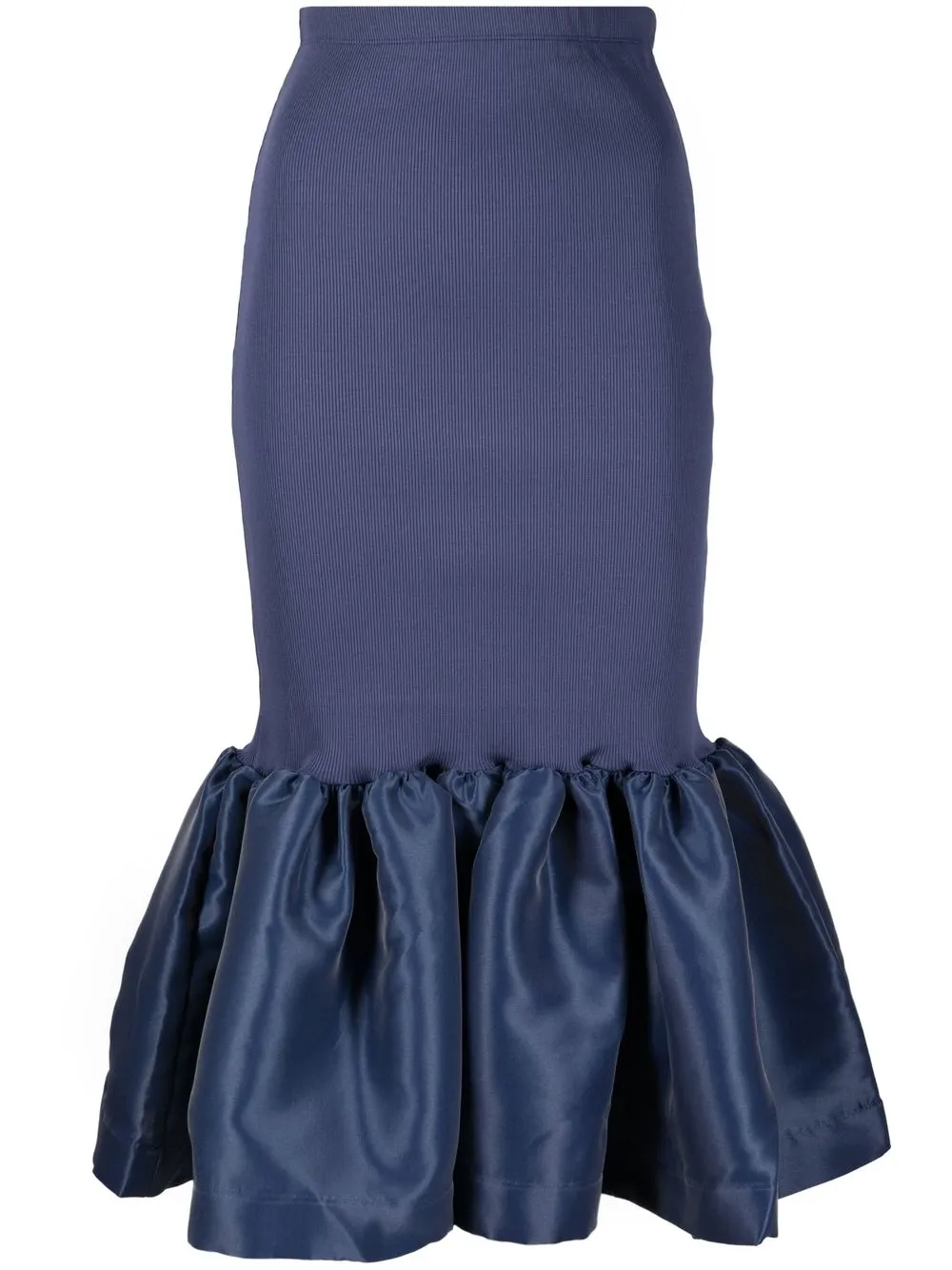 

Marques'Almeida falda midi con dobladillo peplum - Azul