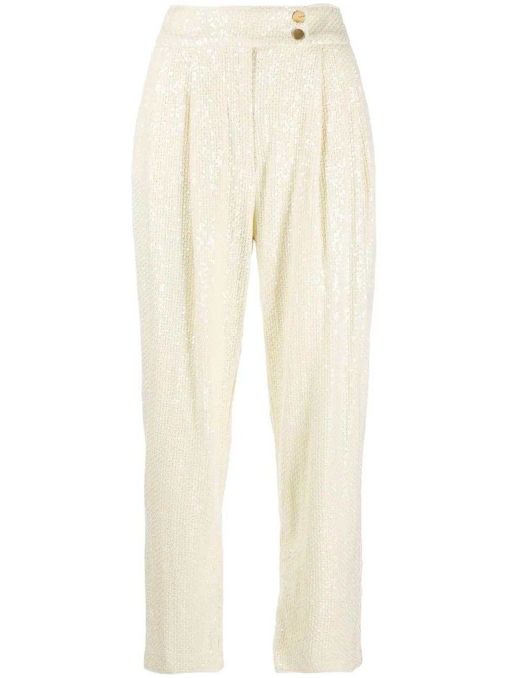 

PINKO sequin-embellished cropped trousers - Neutrals