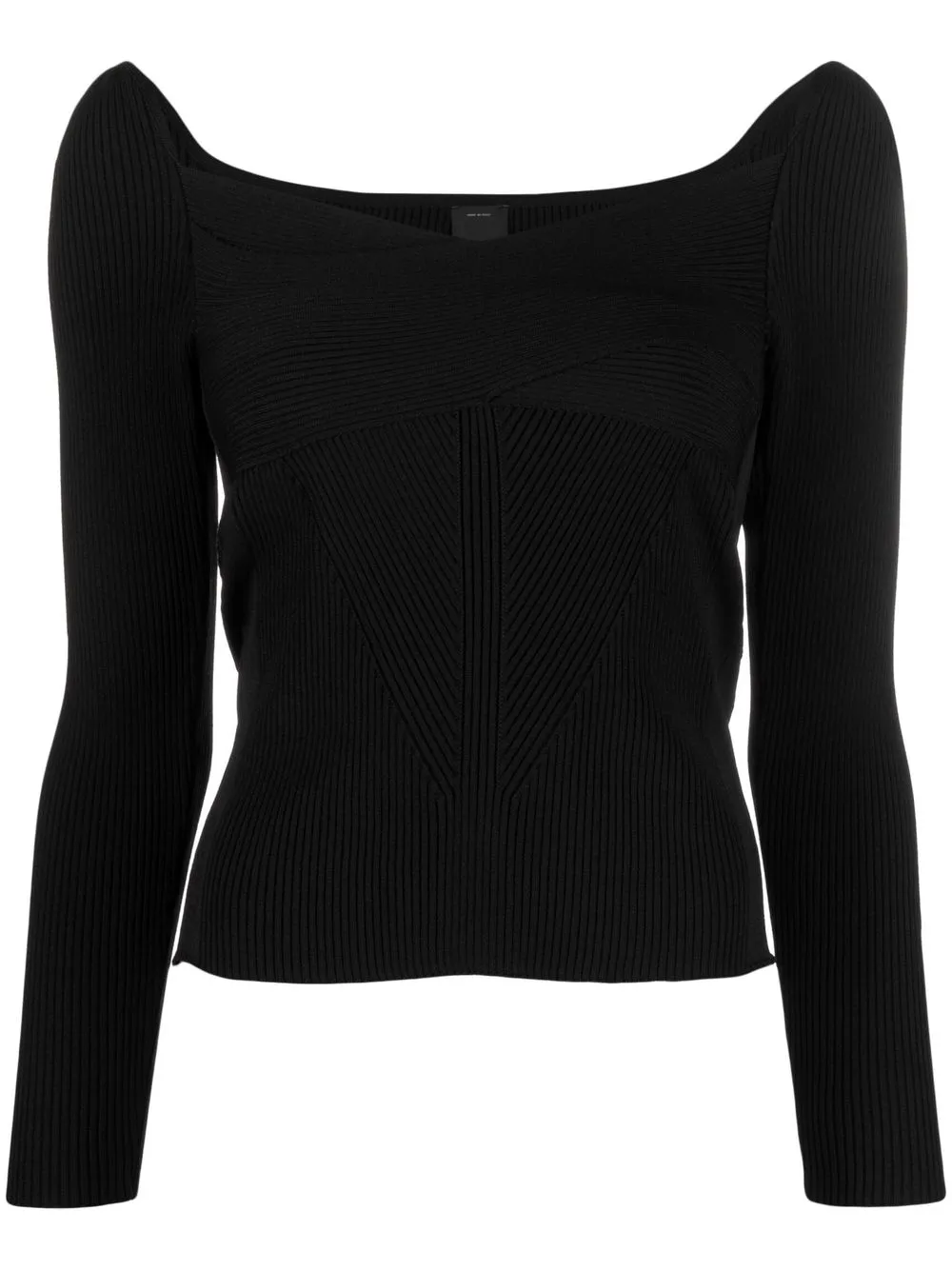 

PINKO top de canalé manga larga - Negro