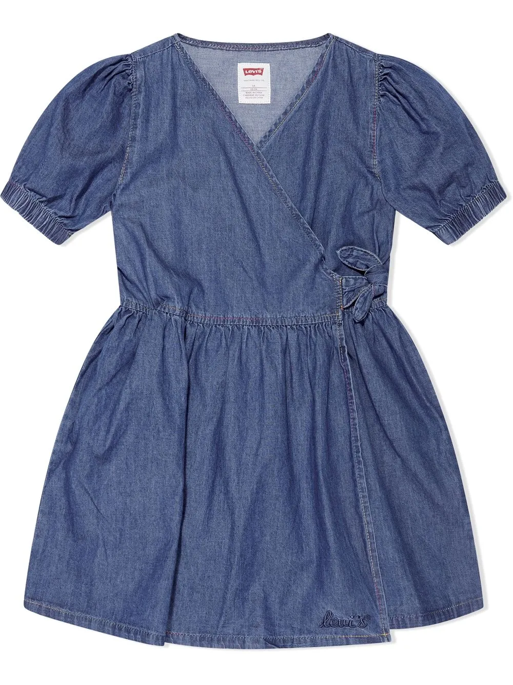 

Levi's Kids vestido de mezclilla con diseño cruzado - Azul