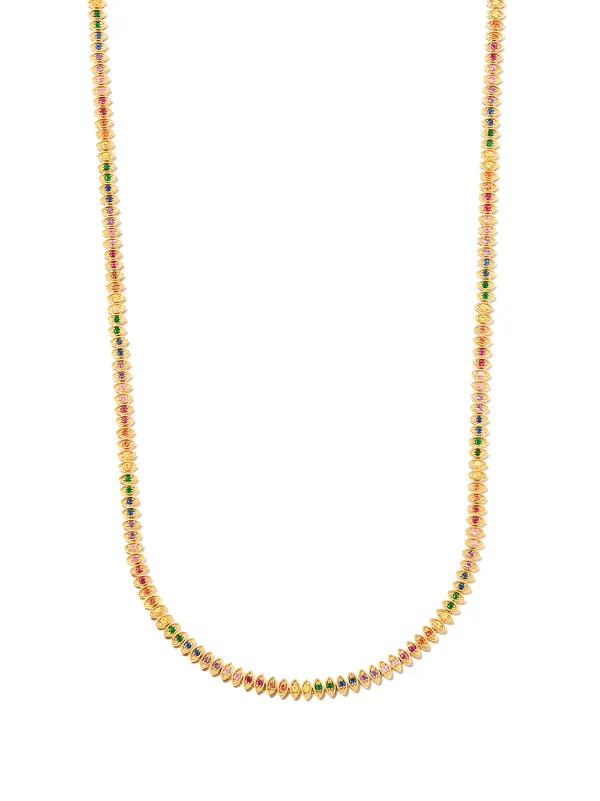 Sydney Evan 14kt Yellow Gold Sapphire Eternity Necklace