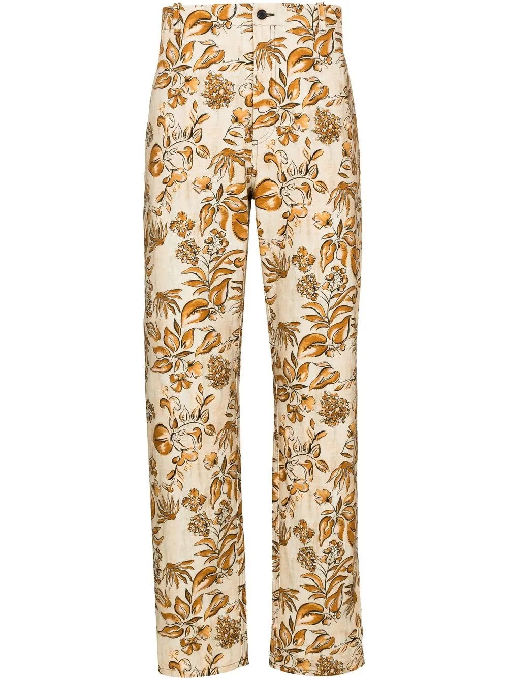 

Nick Fouquet pantalones rectos con estampado floral - Neutro