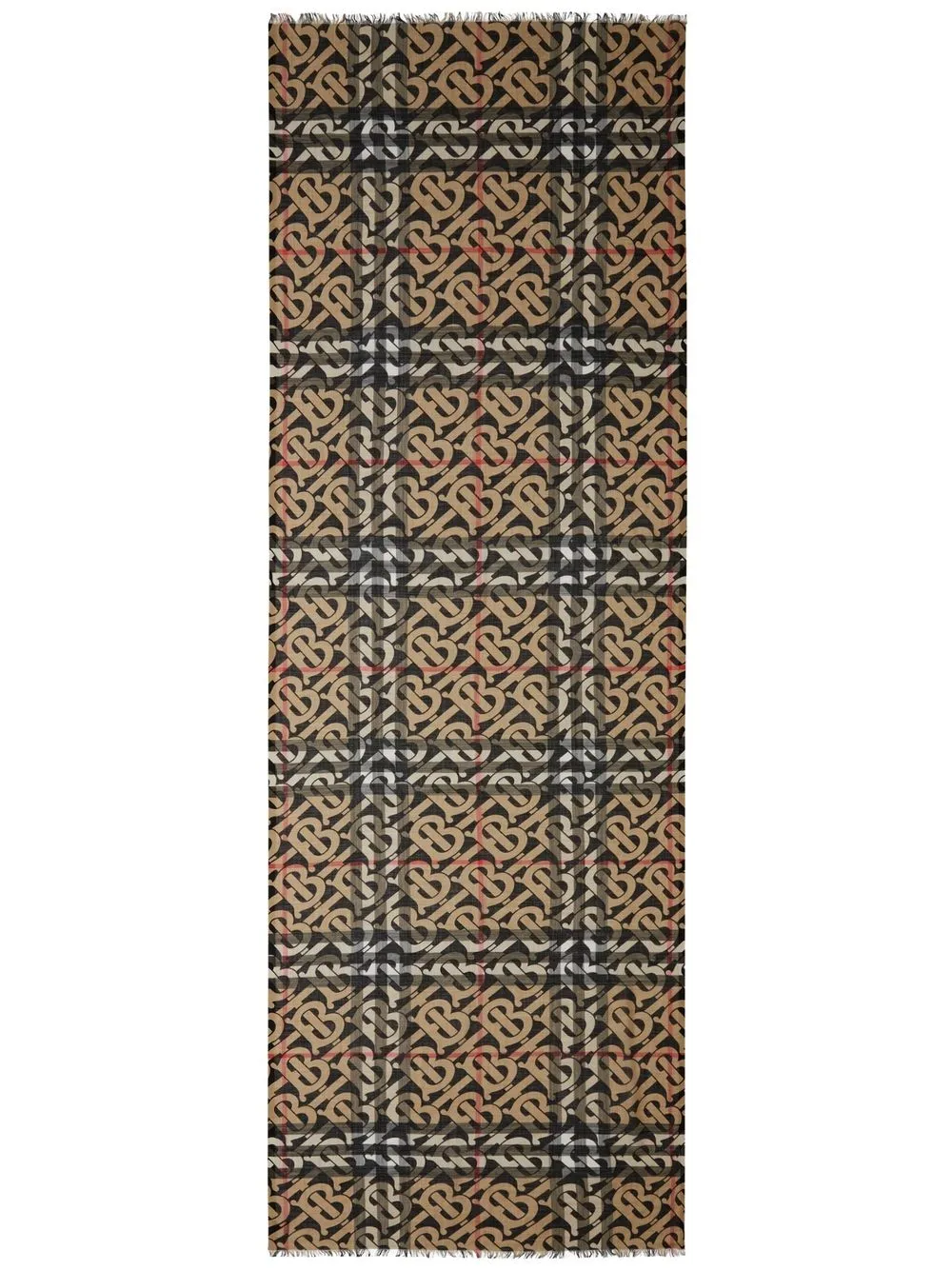 

Burberry TB monogram check scarf - Marrón