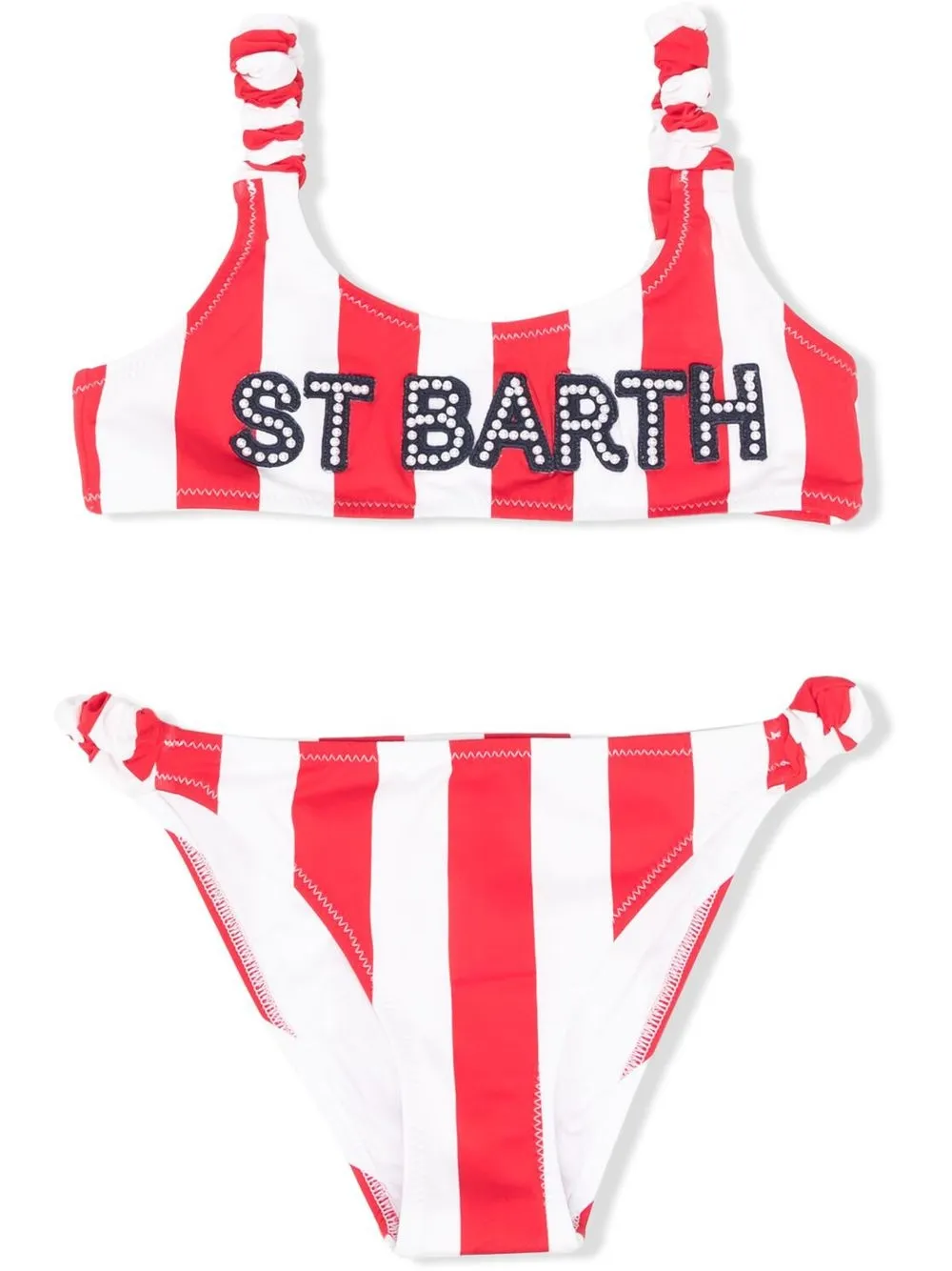 

MC2 Saint Barth Kids embroidered-logo striped bikini set