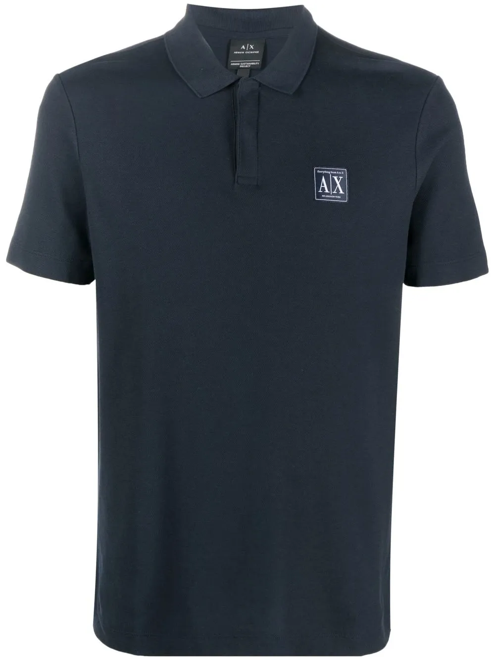 

Armani Exchange playera tipo polo con logo bordado - Azul