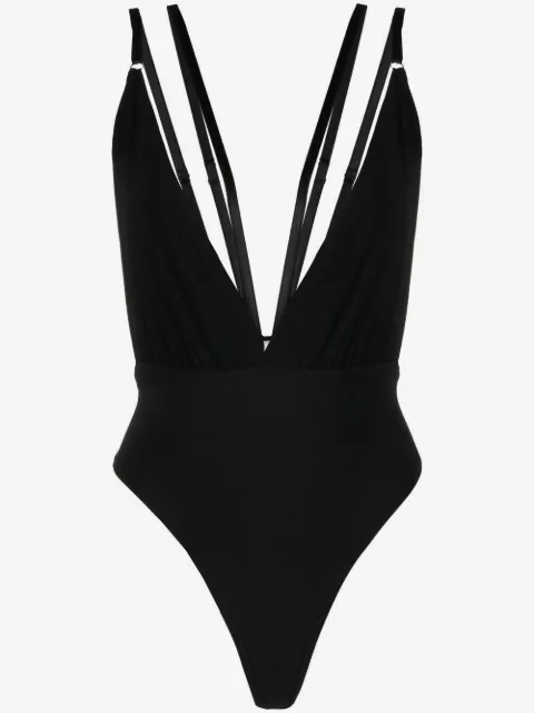 Alchemy x Lia Aram plunge V-neck strapped bodysuit