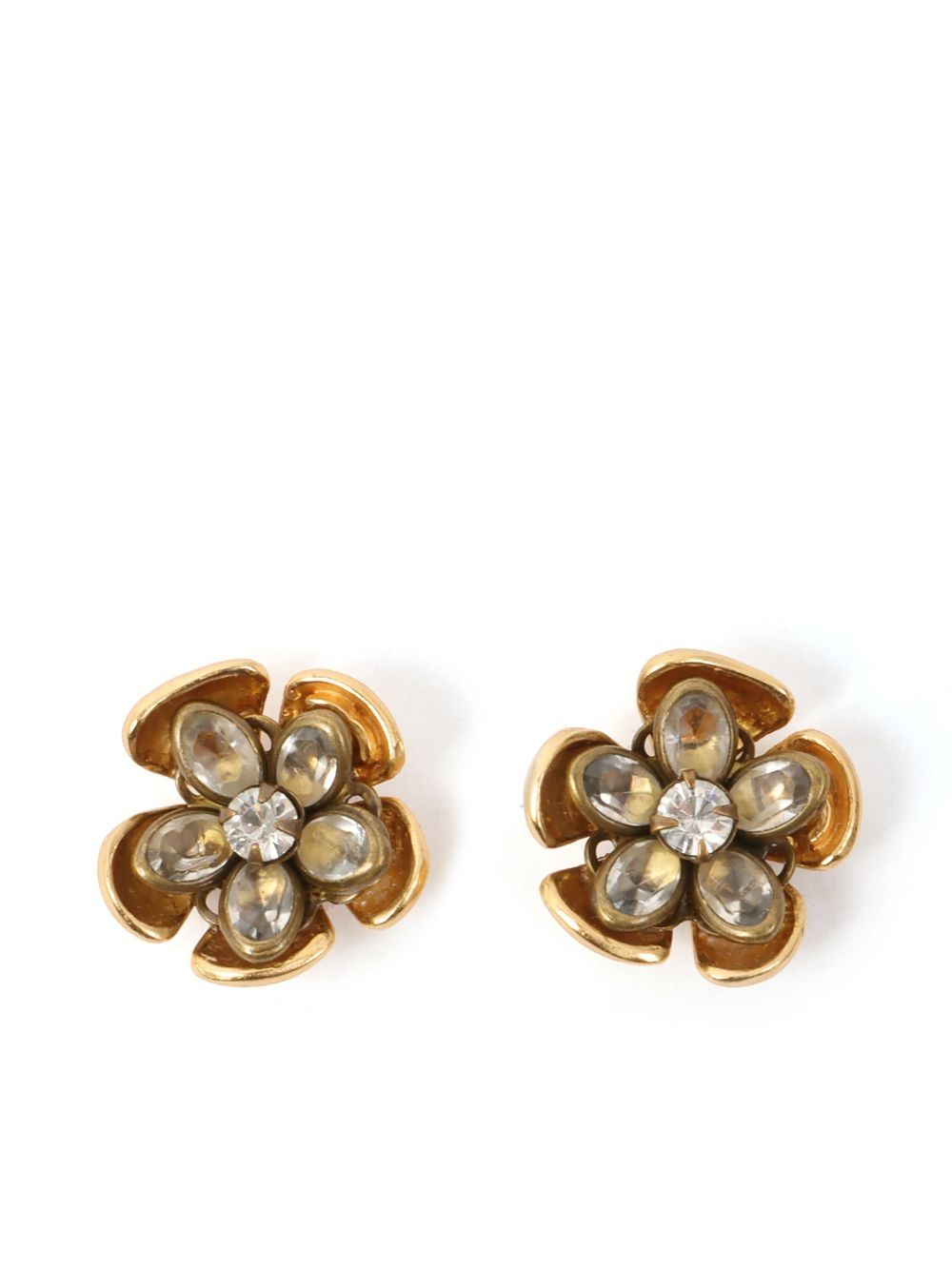 

Chanel Pre-Owned aretes con motivo floral 2003 - Dorado