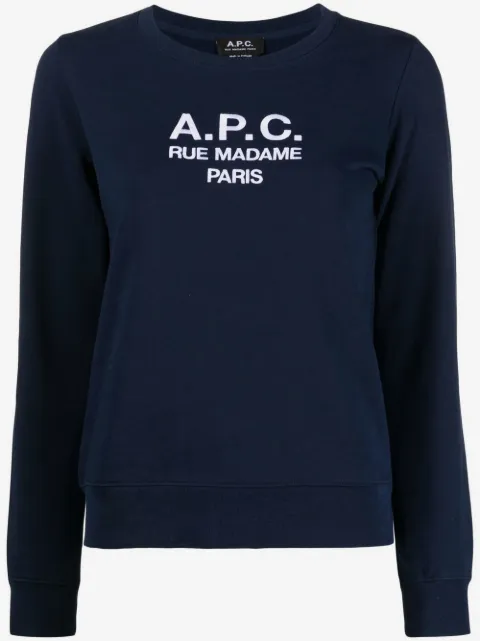 A.P.C. Tina logo-embroidered cotton sweatshirt