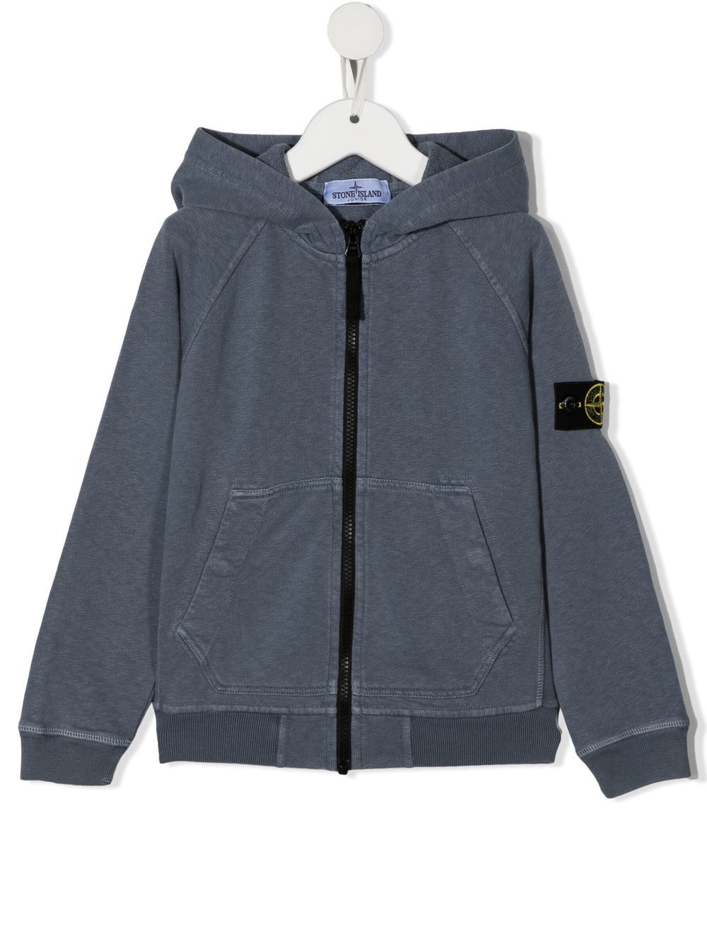 

Stone Island Junior hoodie con cierre y parche del logo - Azul