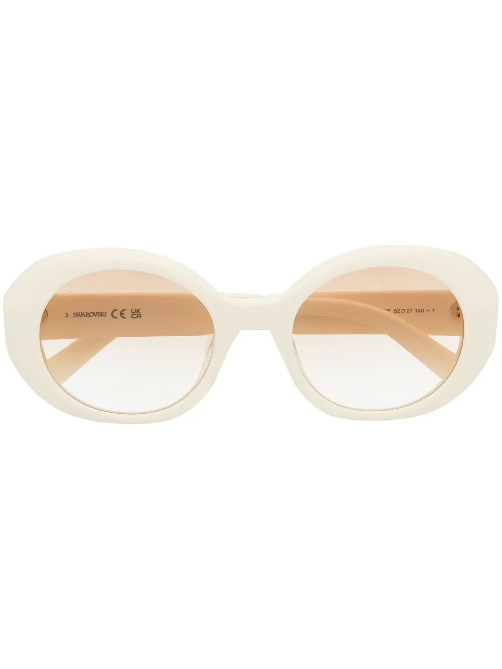 

Swarovski lentes de sol con armazón oval y detalle de cristal - Blanco