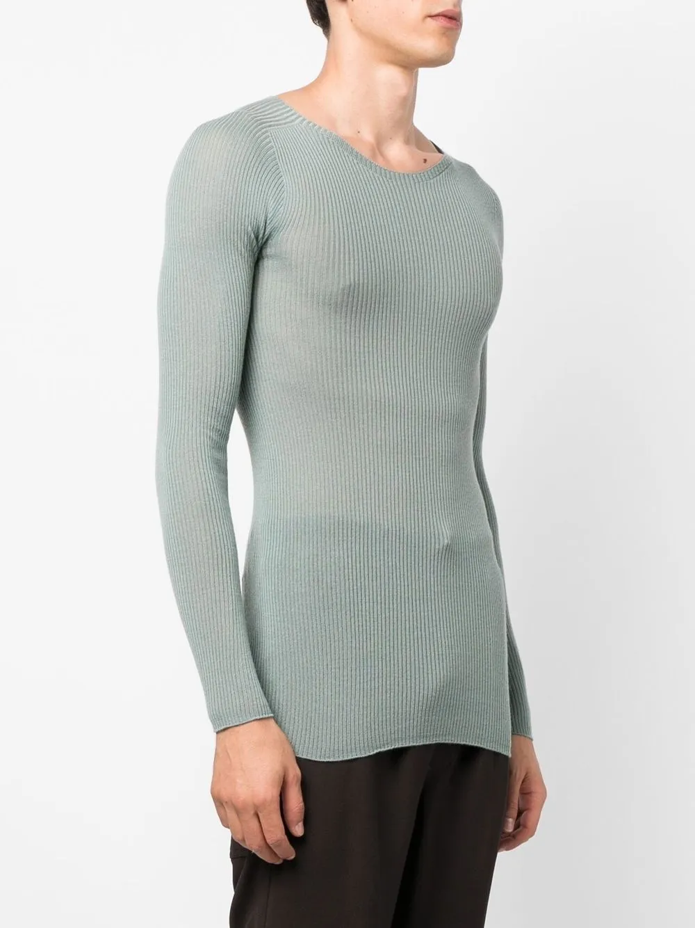 RICK OWENS RIBBED-KNIT WOOL TOP