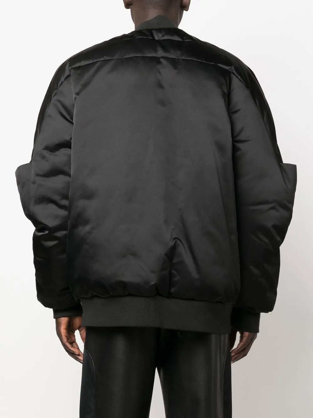 Gridered goose-down bomber jacket