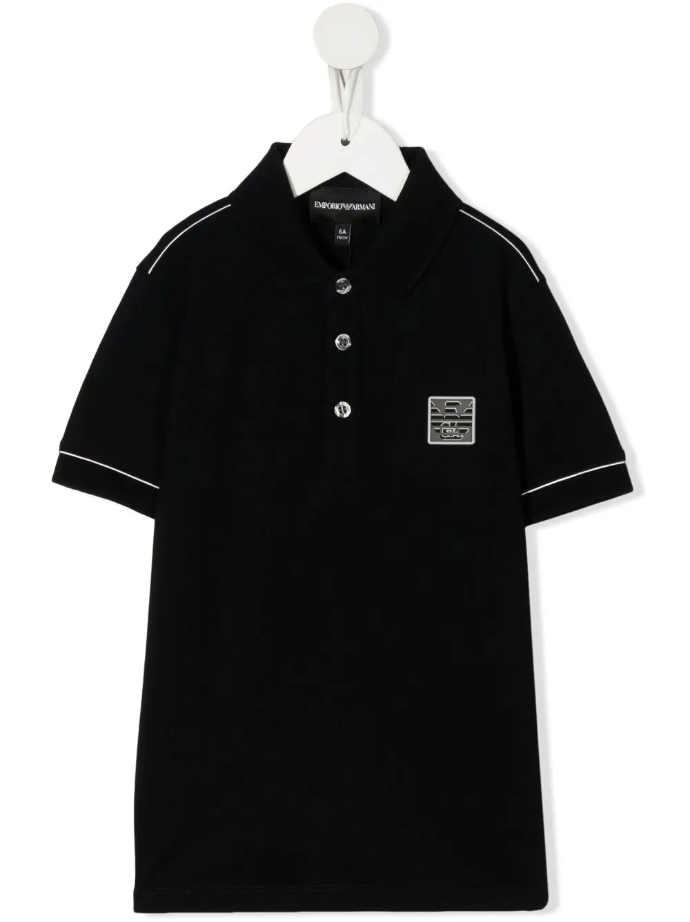 

Emporio Armani Kids chest logo-patch polo shirt - Black