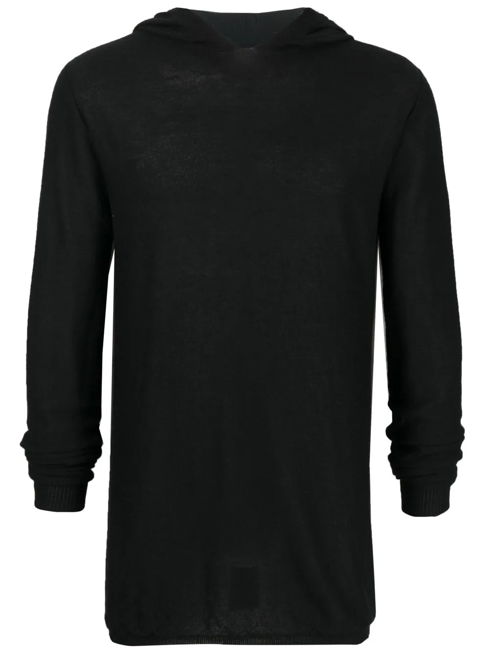 

Rick Owens fine-knit ribbed-detail hoodie - Black