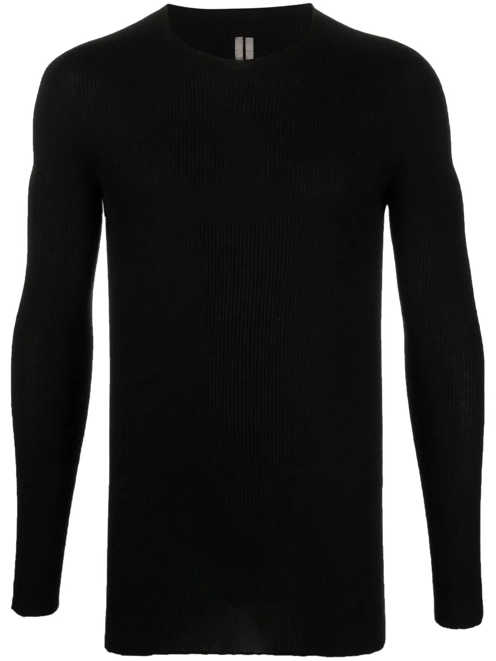 

Rick Owens top de canalé con cuello redondo - Negro