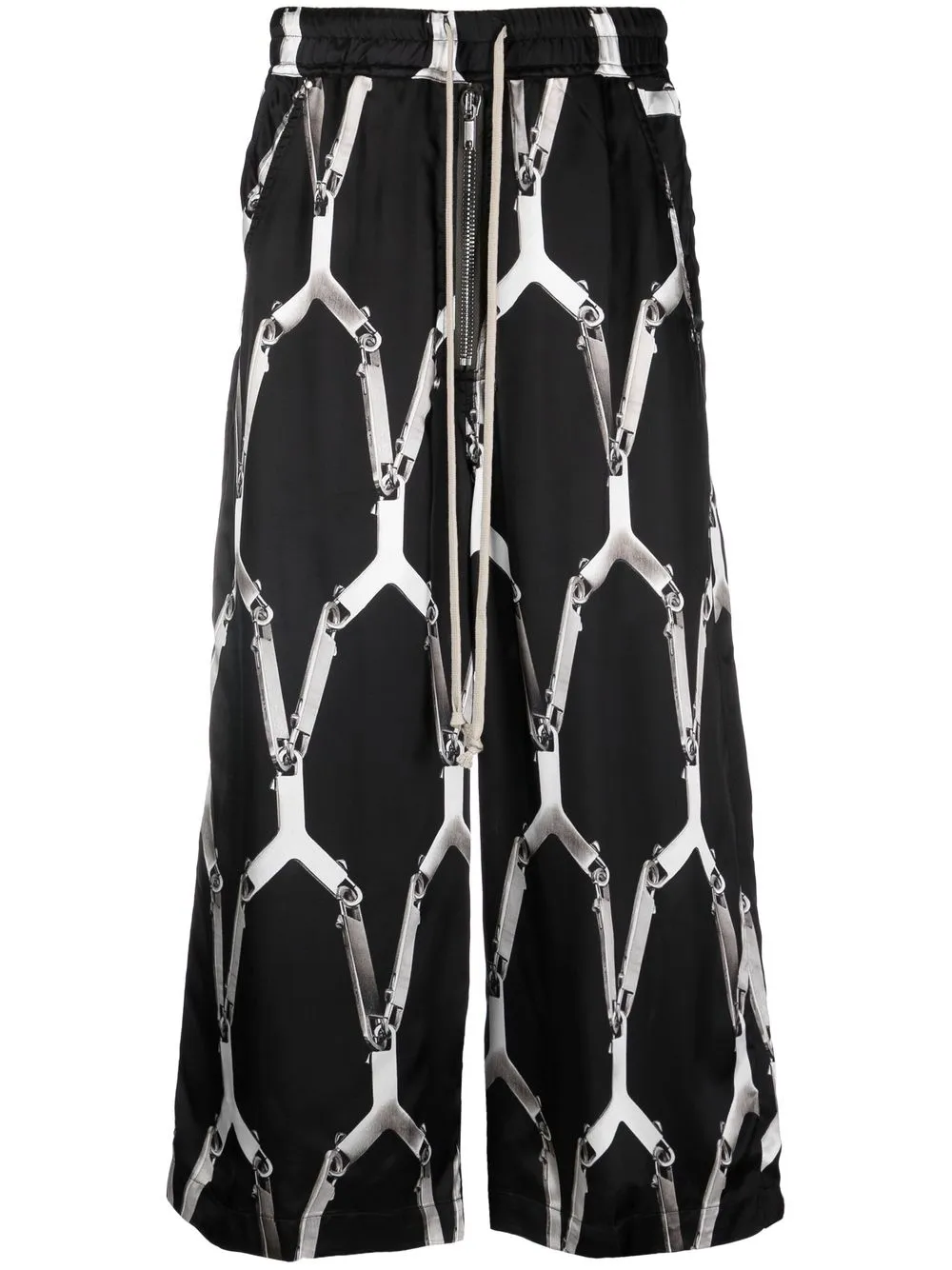 Rick Owens Geth Bela abstract-print Cropped Trousers - Farfetch