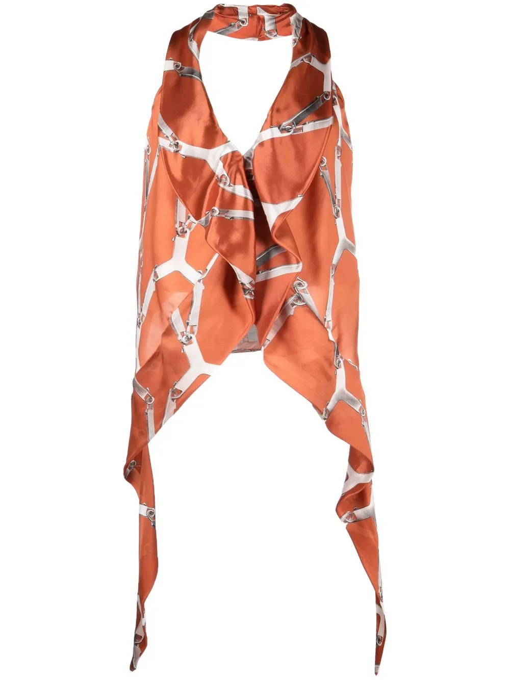 

Rick Owens top Wishbone con cuello halter - Naranja