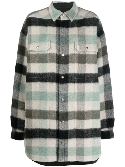 Rick Owens check-pattern knitted overshirt