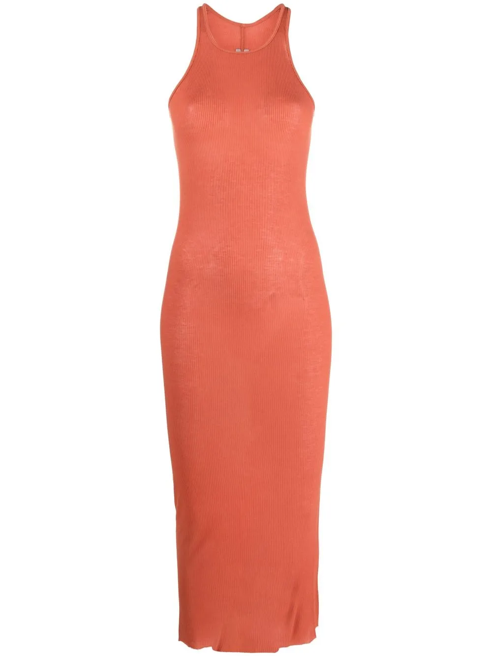 

Rick Owens vestido tejido fino con cuello halter - Naranja